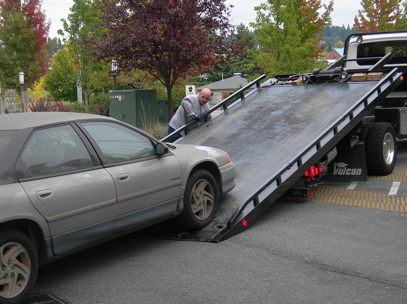 this image shows EV towing in Centennial, CO